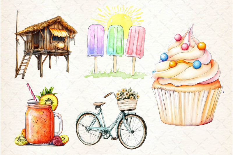 Creamy Summer Clipart Bundle 2 - CraftNest - Digital Crafting and Art