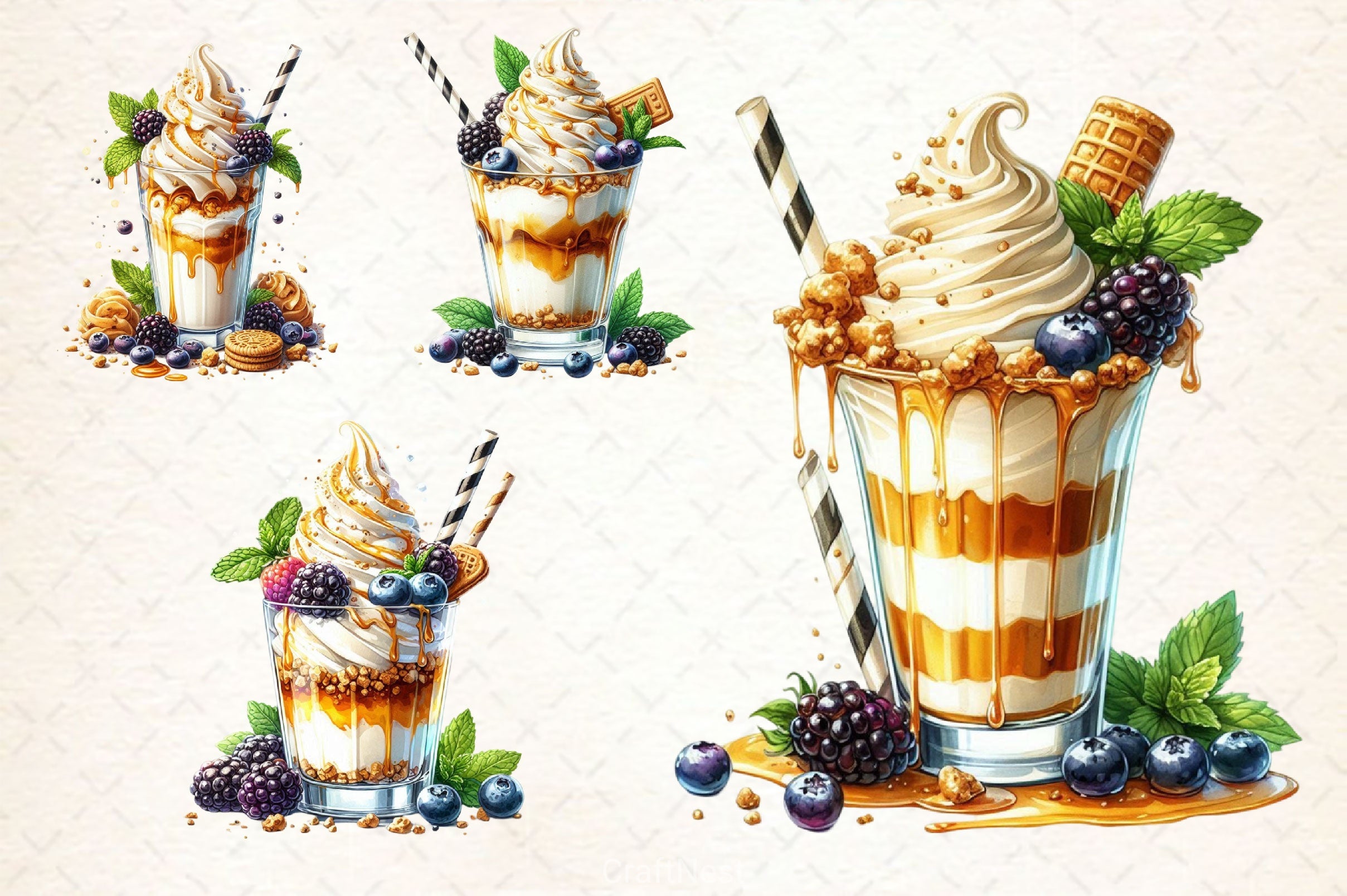 Yellow Milkshake Clipart Bundle - CraftNest - Digital Crafting and Art