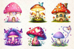 Spring Magical Mushrooms Clipart Bundle 2 - CraftNest - Digital Crafting and Art