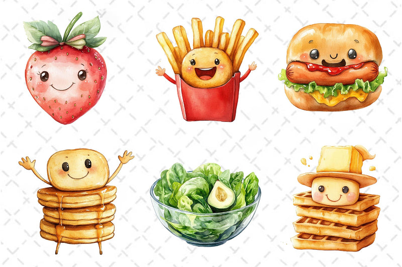 Food Character Clipart Bundle - CraftNest - Digital Crafting and Art