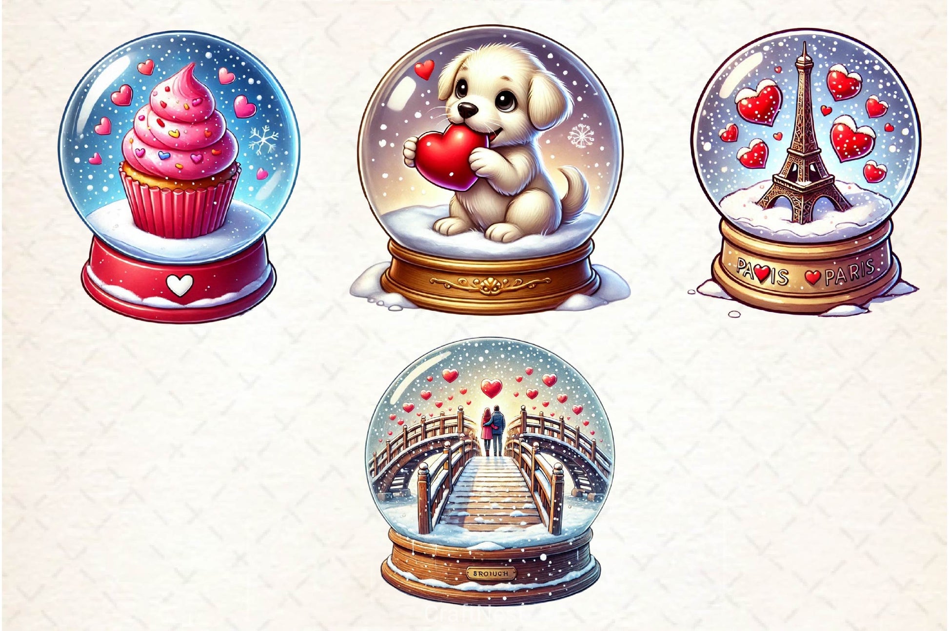 Valentines Day Snow Globe Clipart Bundle - CraftNest - Digital Crafting and Art