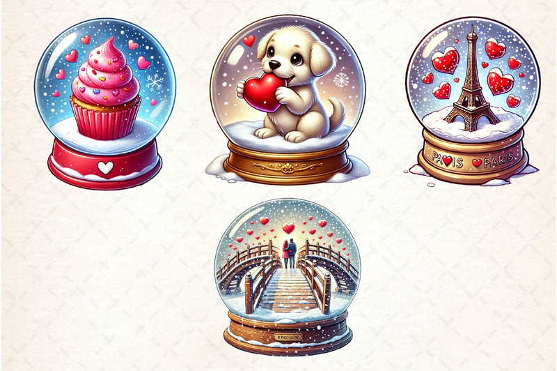 Valentines Day Snow Globe Clipart Bundle - CraftNest - Digital Crafting and Art