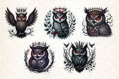 Gothic Owls Clipart Bundle 4 - CraftNest - Digital Crafting and Art
