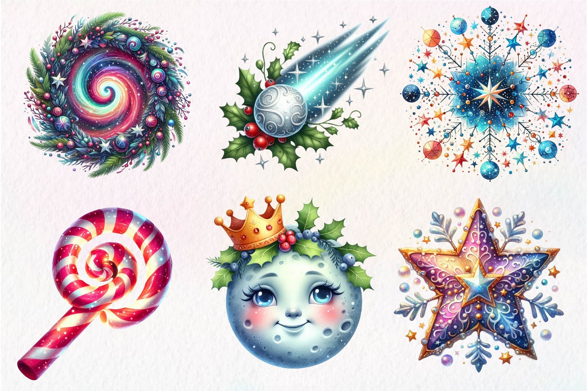 Celestial Christmas Clipart Bundle 2 - CraftNest - Digital Crafting and Art