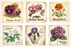 Vintage Flowers Seed Packet Clipart Bundle 2 - CraftNest - Digital Crafting and Art