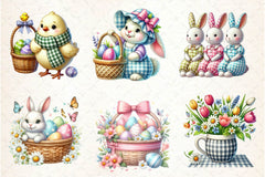 Easter Gingham Ceramic Clipart Bundle - CraftNest - Digital Crafting and Art