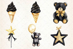 Luxury Black Kids Birthday Clipart Bundle - CraftNest - Digital Crafting and Art