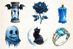 Blue Halloween Clipart Bundle 2 - CraftNest - Digital Crafting and Art
