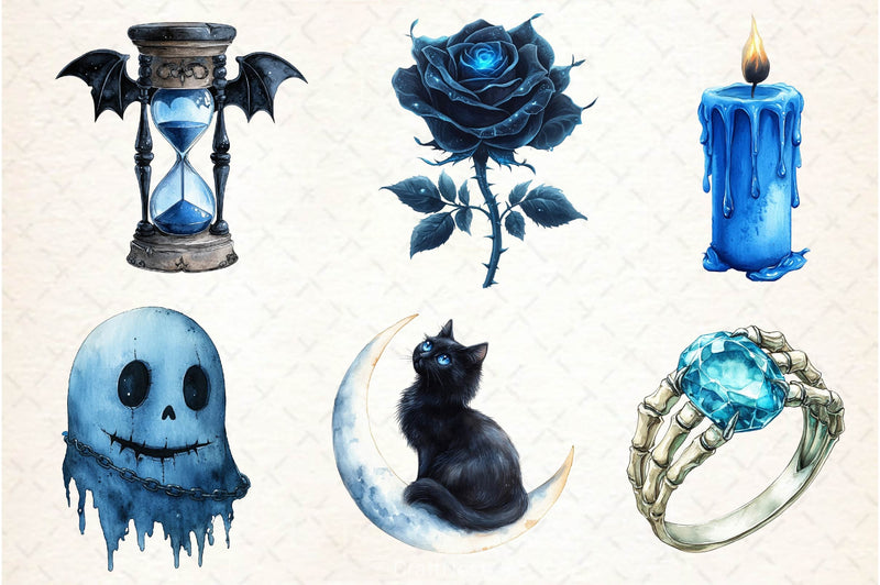 Blue Halloween Clipart Bundle 2 - CraftNest - Digital Crafting and Art