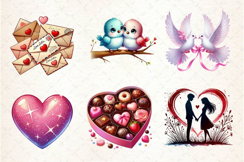 Pink Valentines Day Clipart Bundle - CraftNest - Digital Crafting and Art