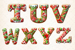 Christmas Gingerbread Alphabet Clipart Bundle - CraftNest - Digital Crafting and Art