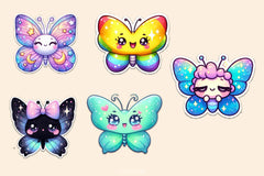 Kawaii Butterfly Stickers Sticker Clipart Bundle - CraftNest - Digital Crafting and Art