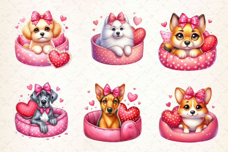 Valentine Dogs Clipart Bundle - CraftNest - Digital Crafting and Art