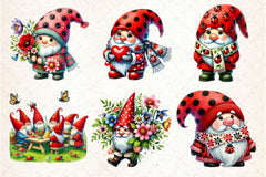Ladybug Gnomes Clipart Bundle 2 - CraftNest - Digital Crafting and Art