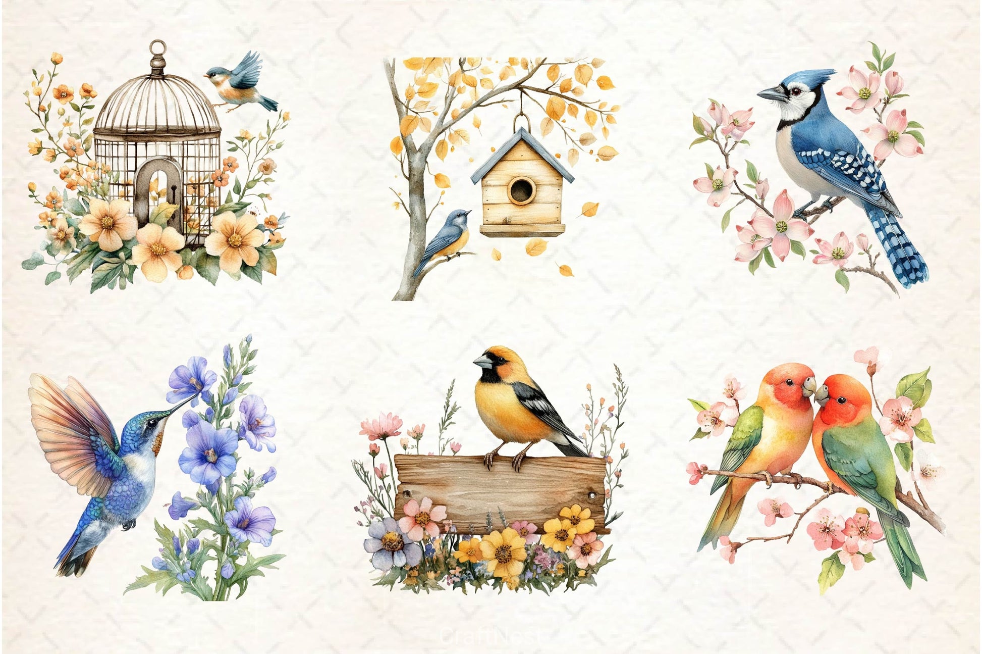 Spring Birds Clipart Bundle 5 - CraftNest - Digital Crafting and Art