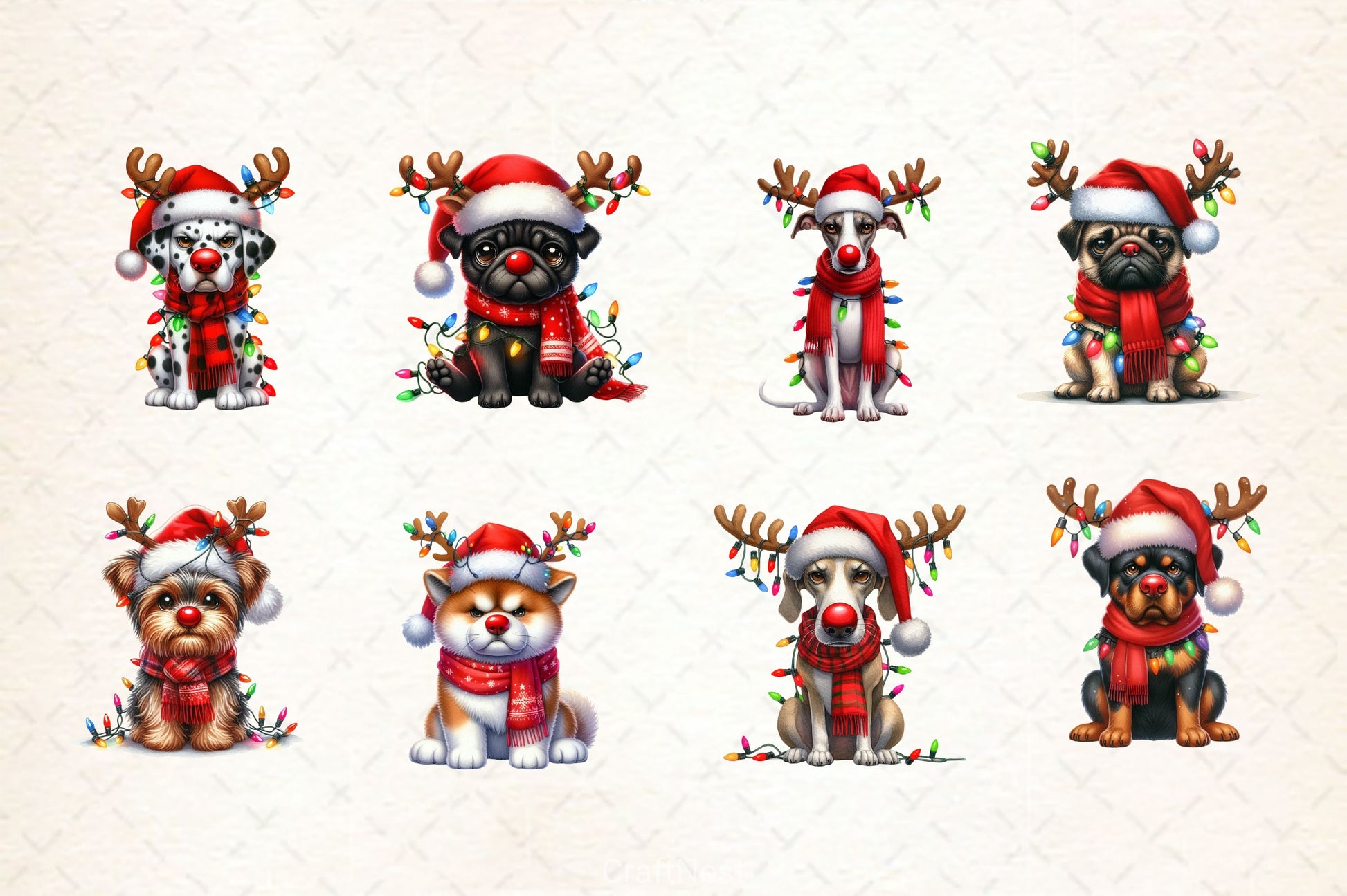 Christmas Dogs Clipart Bundle 2 - CraftNest - Digital Crafting and Art
