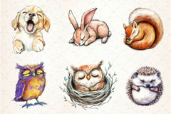 Tired Sleepy Animals Clipart Bundle - CraftNest - Digital Crafting and Art