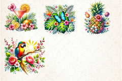 Tropical Spring Clipart Bundle 3 - CraftNest - Digital Crafting and Art