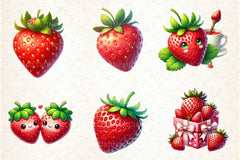 Valentine Strawberry Clipart Bundle 3 - CraftNest - Digital Crafting and Art