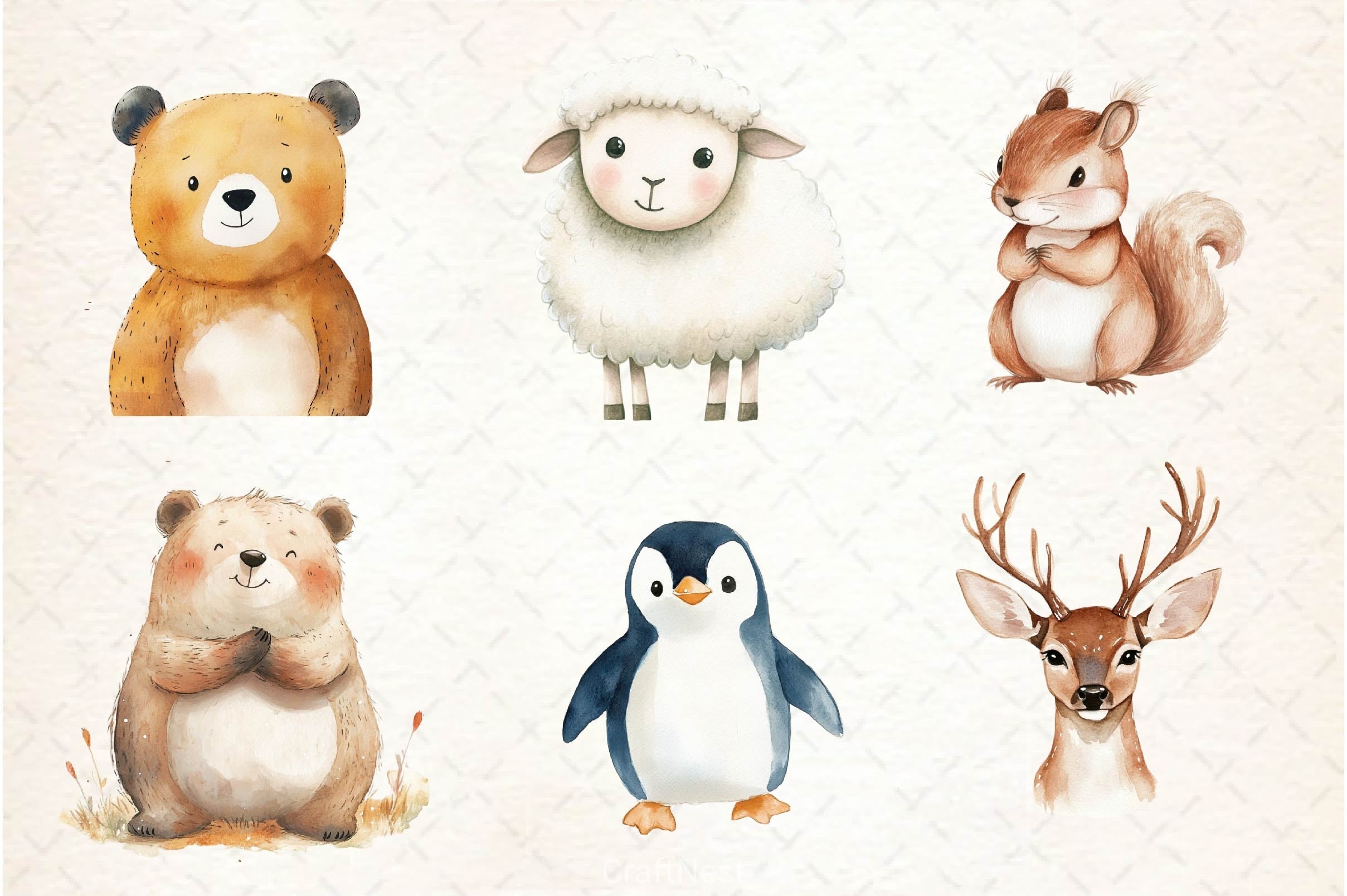 Animals Minimalist Cartoon Clipart Bundle 4 - CraftNest - Digital Crafting and Art