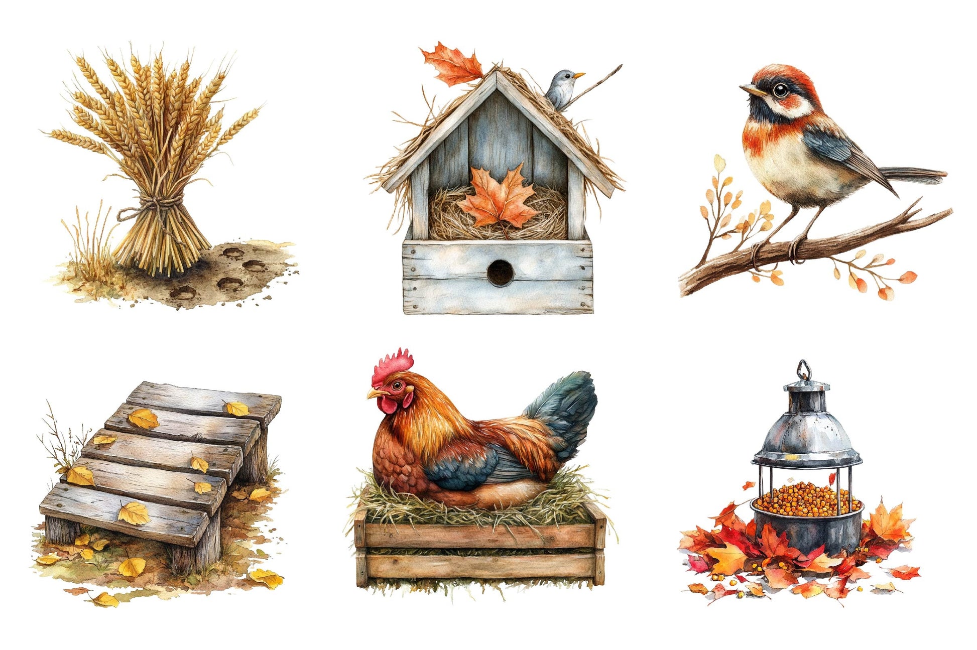 Autumn Chicken Coop Clipart Bundle 2 - CraftNest - Digital Crafting and Art