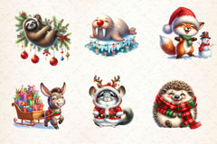 Funny Christmas Animals Clipart Bundle 4 - CraftNest - Digital Crafting and Art