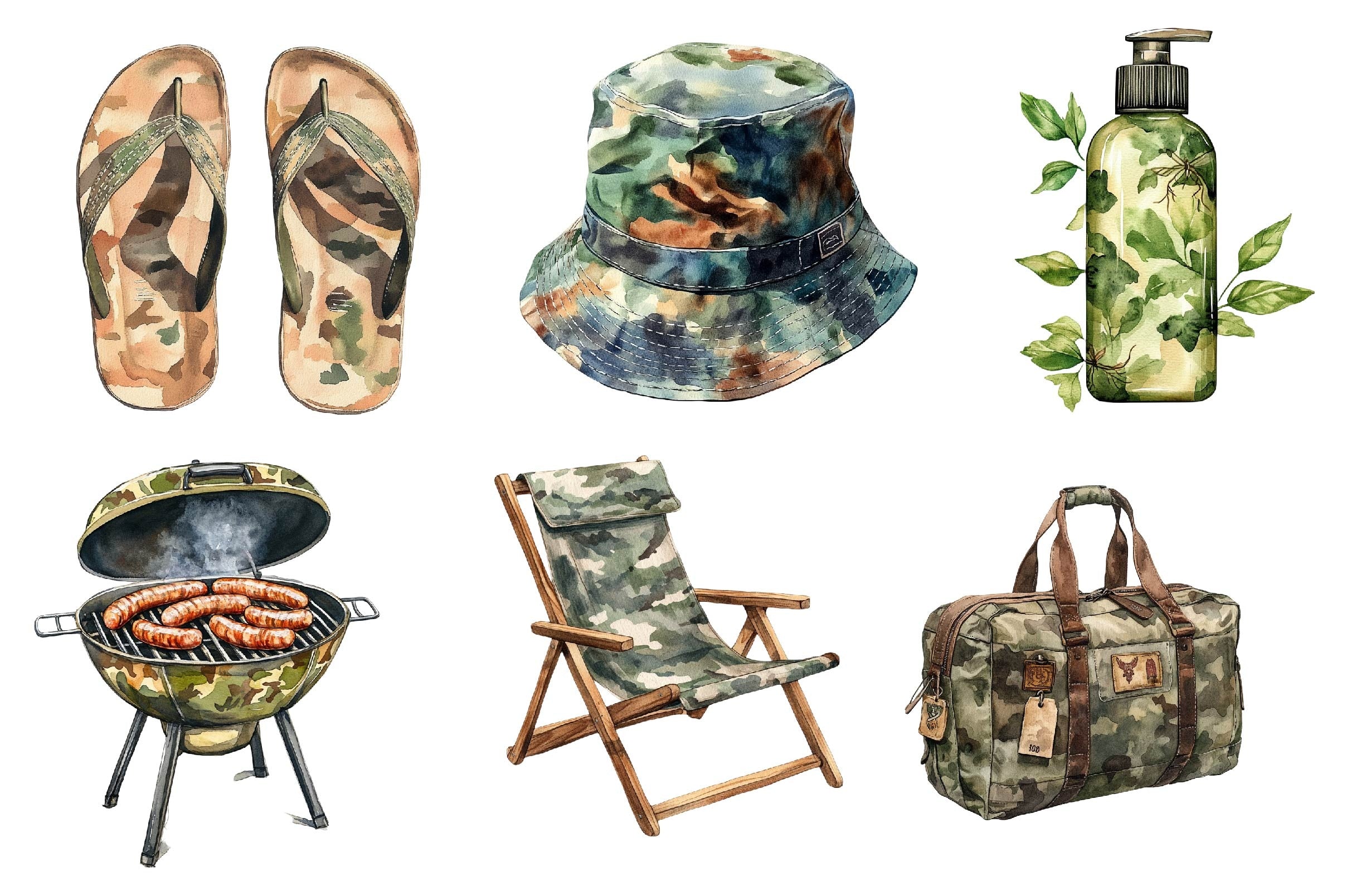 Camouflage Summer Elements Clipart Bundle 2 - CraftNest - Digital Crafting and Art