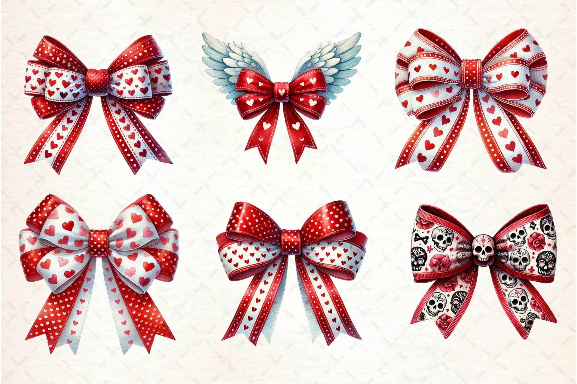 Coquette Valentine Bow Clipart Bundle 2 - CraftNest - Digital Crafting and Art