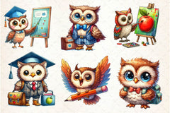 Back To School Owl Clipart Bundle - CraftNest - Digital Crafting and Art