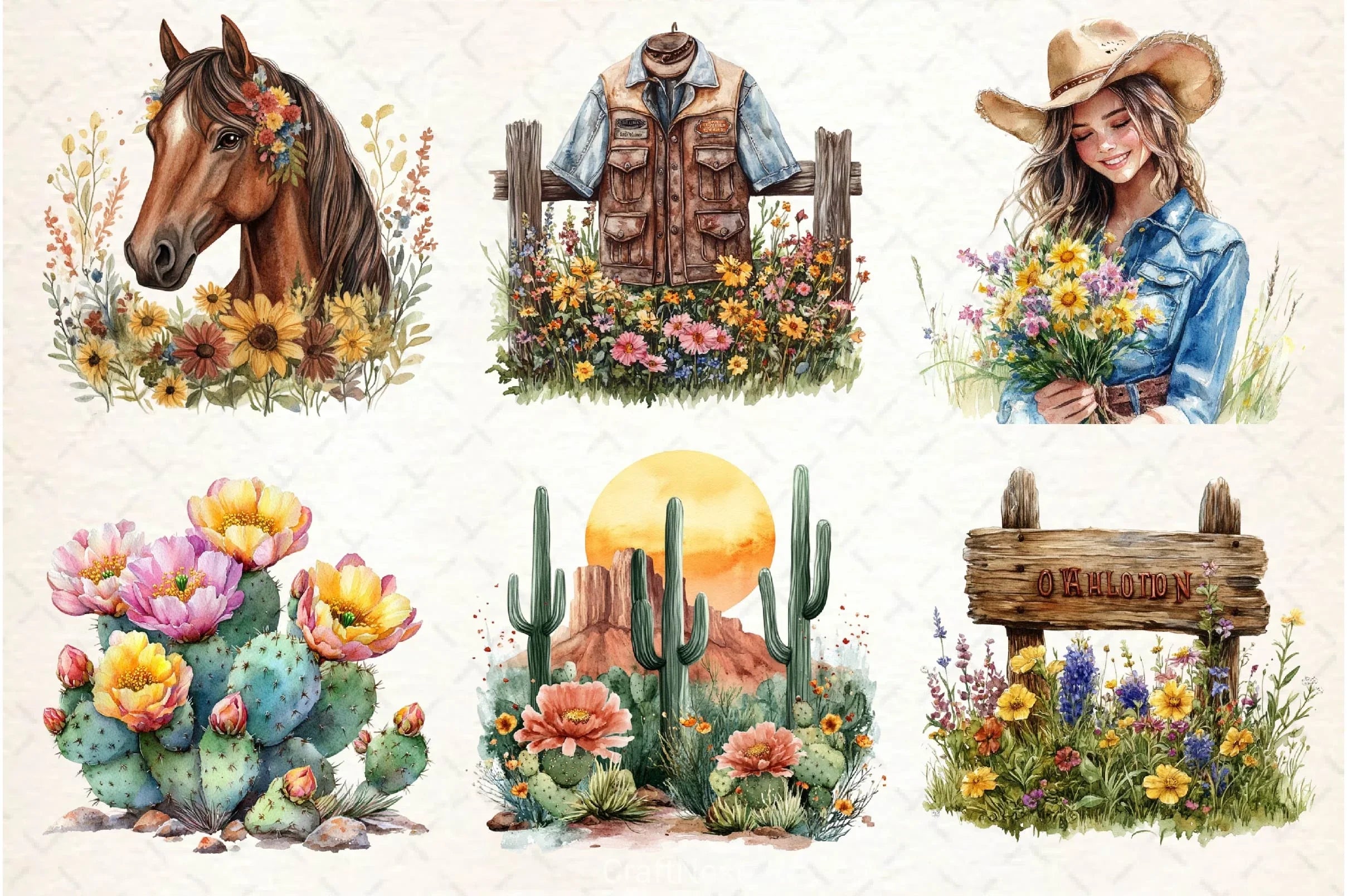 Western Spring Clipart Bundle 5 - CraftNest - Digital Crafting and Art
