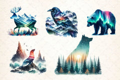 Double Exposure Animal Landscape Clipart Bundle - CraftNest - Digital Crafting and Art