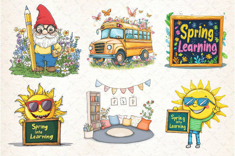 Spring Teacher School Clipart Bundle 2 - CraftNest - Digital Crafting and Art