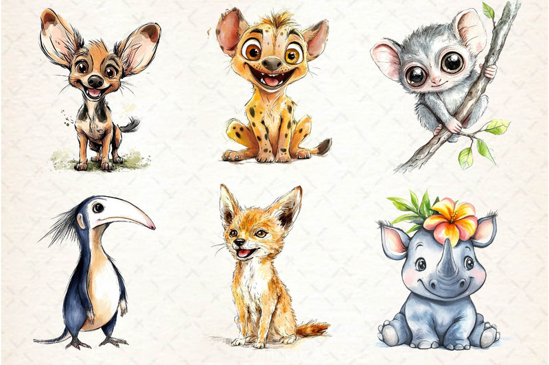 Cute Summer Safari Animals Clipart Bundle 2 - CraftNest - Digital Crafting and Art