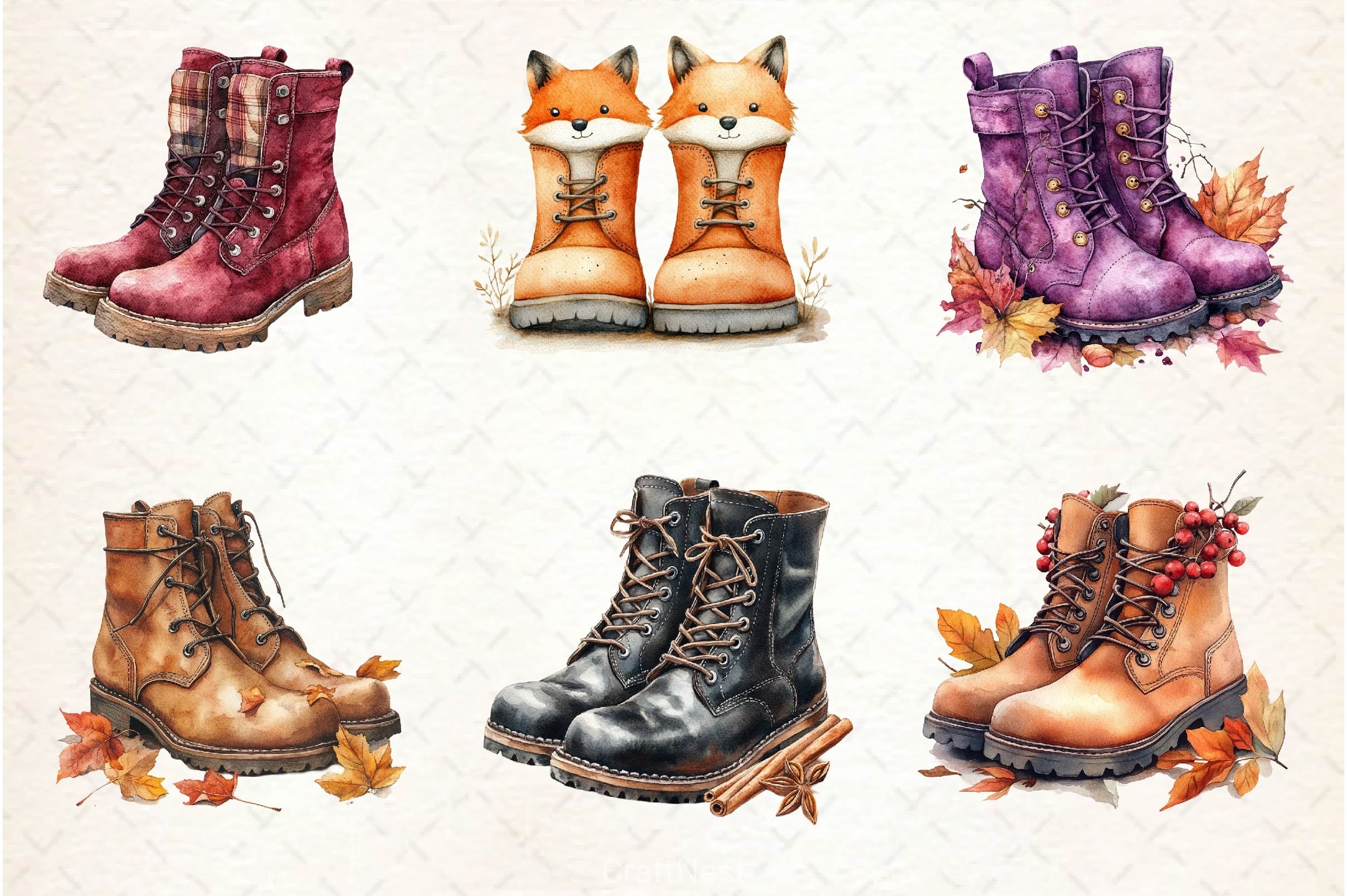 Autumn Boots Clipart Bundle 2 - CraftNest - Digital Crafting and Art