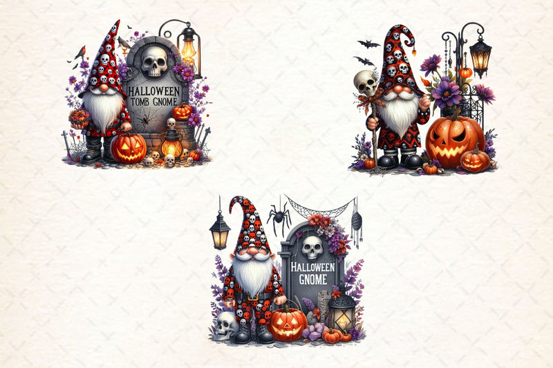 Halloween Gnome With Grave Clipart Bundle - CraftNest - Digital Crafting and Art