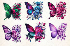 Butterfly Flowers Clipart Bundle 27 - CraftNest - Digital Crafting and Art