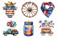 America Cowboy 4th Of July Clipart Bundle - CraftNest - Digital Crafting and Art
