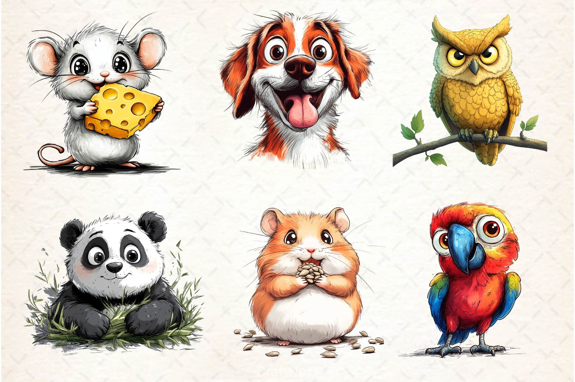 Funny Animals Clipart Bundle 4 - CraftNest - Digital Crafting and Art