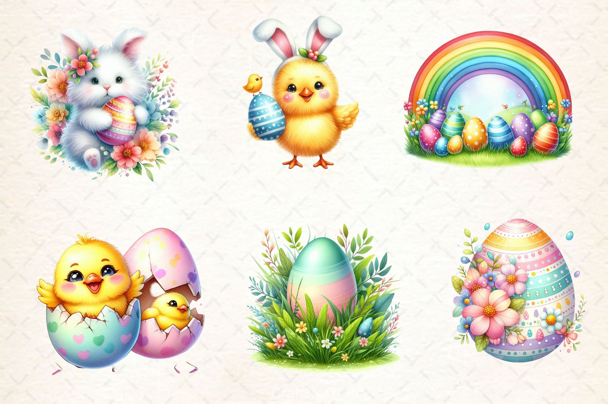 Cute Easter Day Clipart Bundle 2 - CraftNest - Digital Crafting and Art
