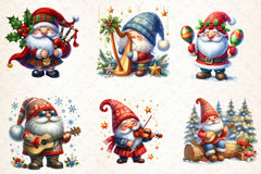 Christmas Gnome Musicians Clipart Bundle 2 - CraftNest - Digital Crafting and Art