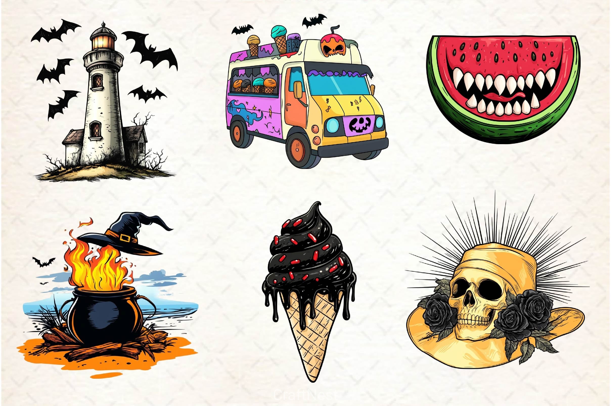 Gothic Summer Clipart Bundle 4 - CraftNest - Digital Crafting and Art