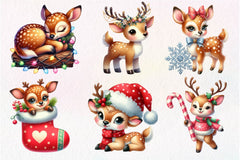 Christmas Cute Deer Clipart Bundle - CraftNest - Digital Crafting and Art