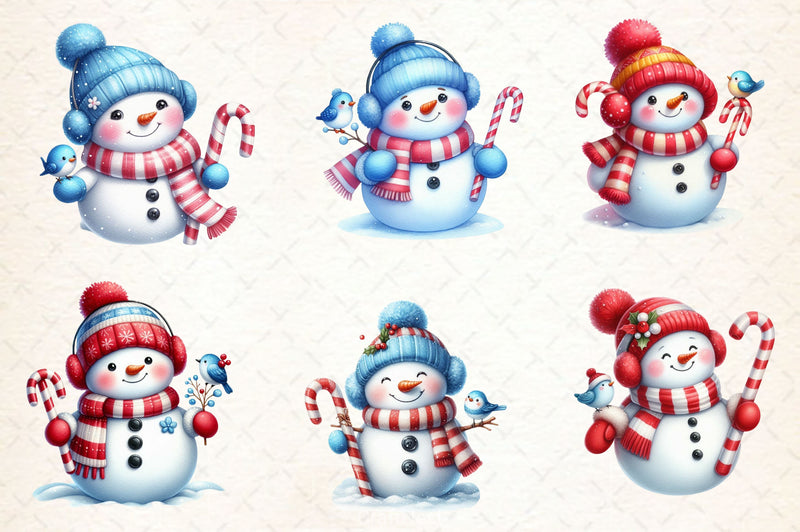 Cute Snowman Clipart Bundle 4 - CraftNest - Digital Crafting and Art