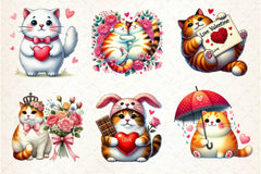 Valentine Fat Cat Clipart Bundle - CraftNest - Digital Crafting and Art