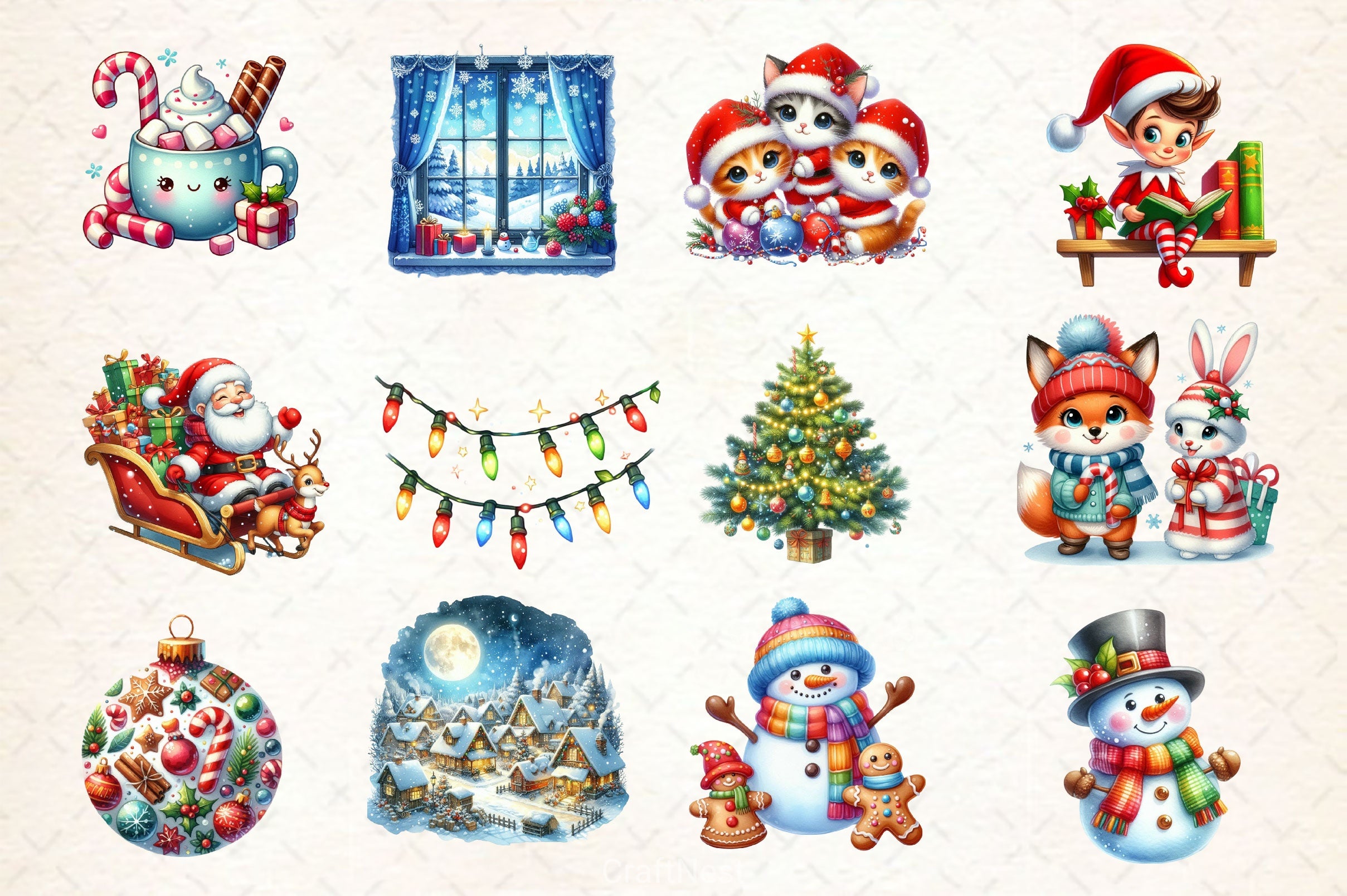 Adorable Christmas Clipart Bundle - CraftNest - Digital Crafting and Art