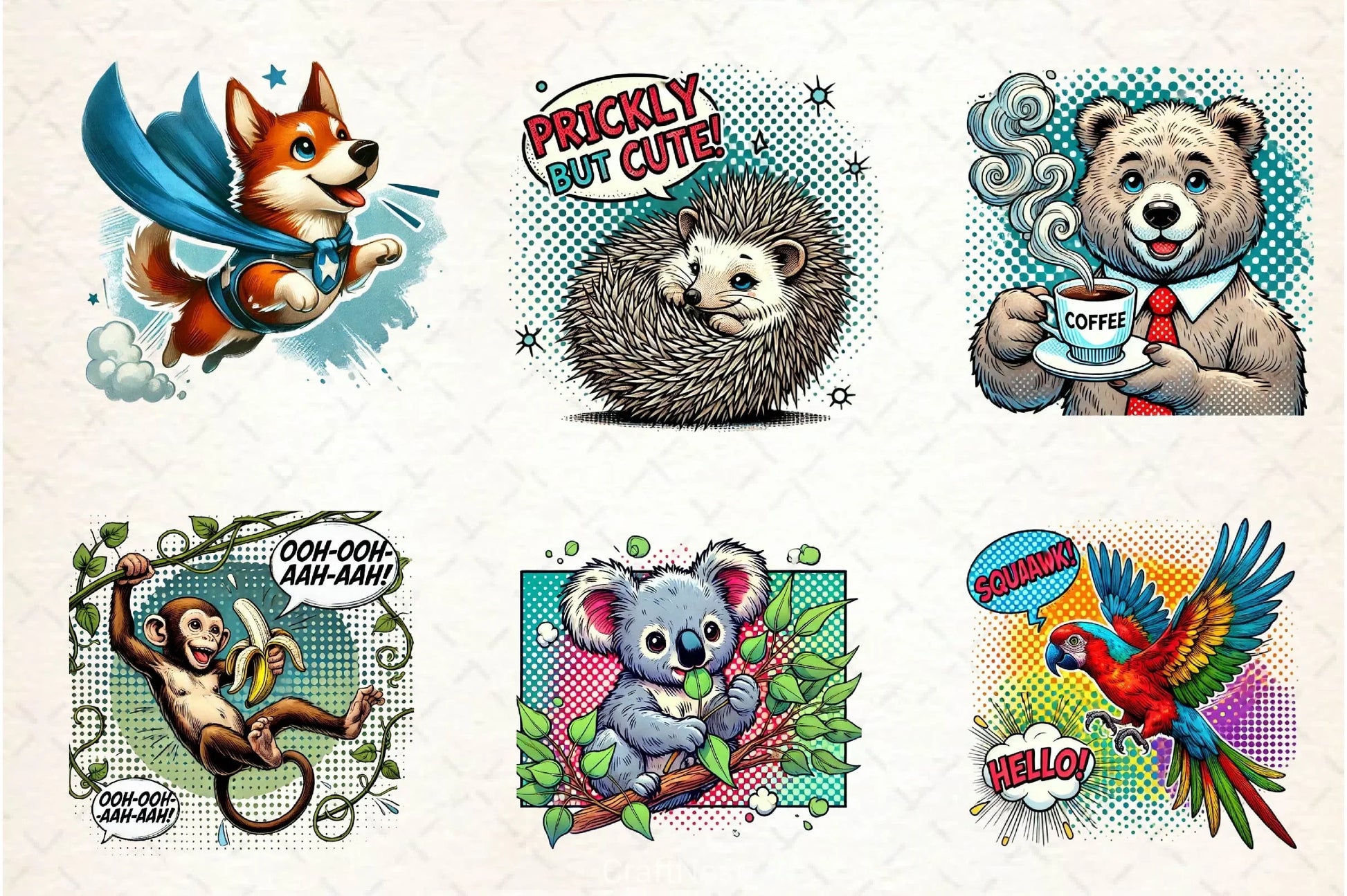 Pop Art Animals Clipart Bundle - CraftNest - Digital Crafting and Art