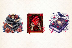 Gothic Valentine's Day Books Clipart Bundle 1 - CraftNest - Digital Crafting and Art