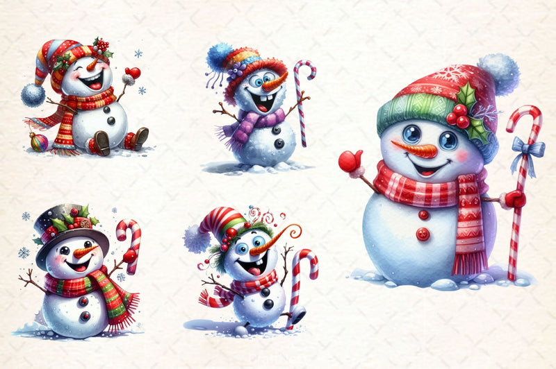 Funny Christmas Snowman Clipart Bundle 3 - CraftNest - Digital Crafting and Art