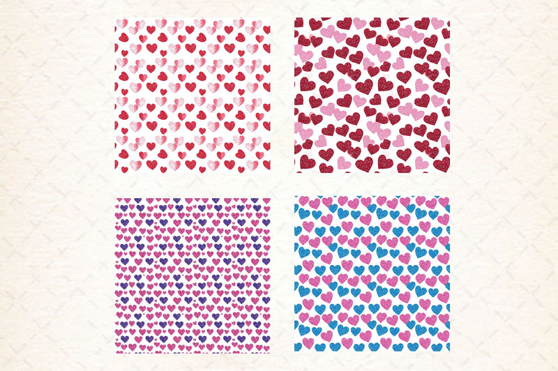 Valentines Day Heart Seamless Pattern Digital Paper - CraftNest - Digital Crafting and Art