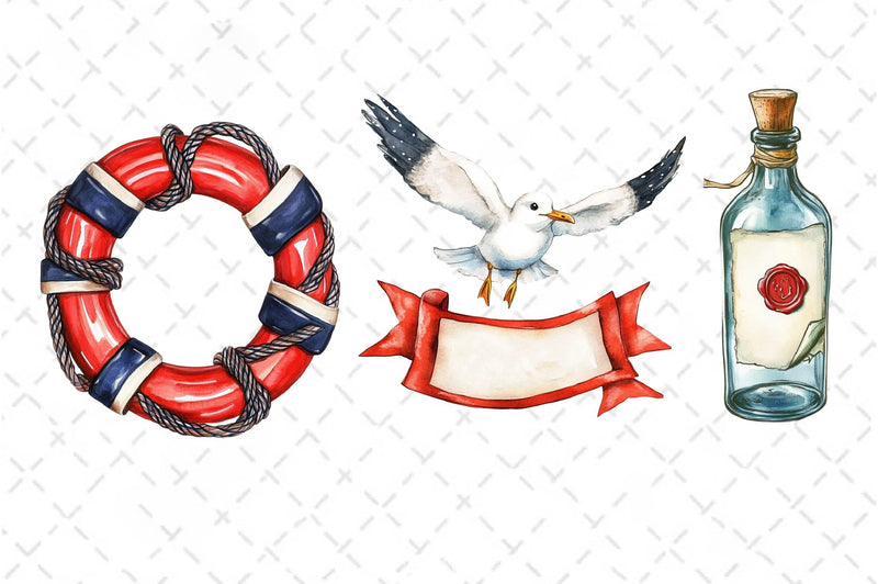 Vintage Nautical Clipart Bundle - CraftNest - Digital Crafting and Art